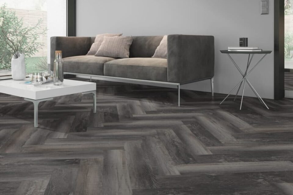 LVLnine Smoked Pine Black Herringbone